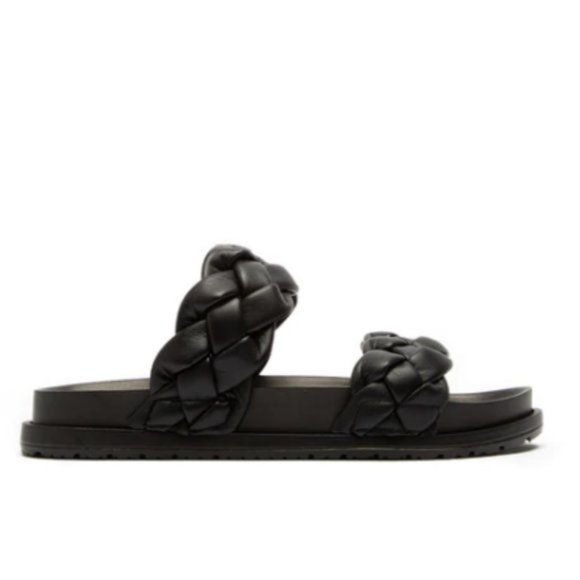 !! NEW !! Double Strap Platform Sandals with braided detailing in Black - Picture 4 of 5